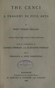 Cover of: The Cenci: a tragedy in five acts