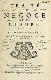 Cover of: Traité du négoce et de l'usure, divisé en deux parties.