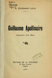 Cover of: Guillaume Apollinaire, souvenirs d'un ami