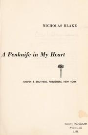 Cover of: A penknife in my heart